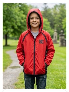 DC Red and Black DC Shoes Windbreaker
